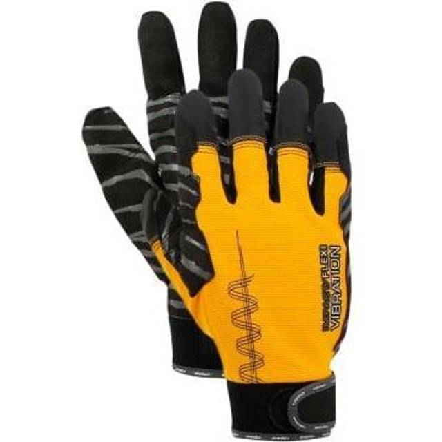 Billede af Otto Schachner Eureka antivibrations handske Impact Vibration Flexi, gul/sort, aftagelige fingerspidser. Str. 11